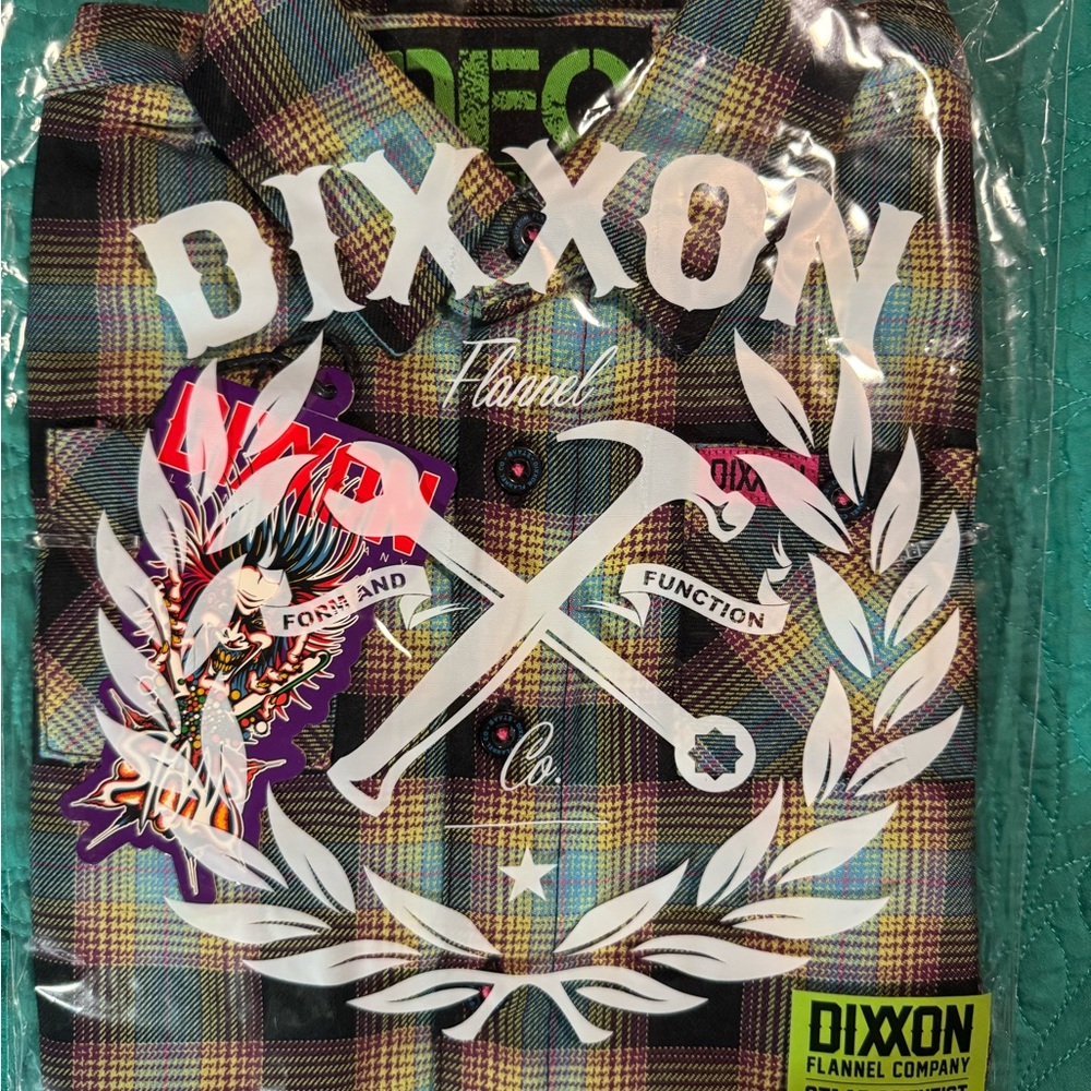 DIXXON Staab Scientist Plaid Flannel Shirt - Multicolor NEW IN BAG Youth small
